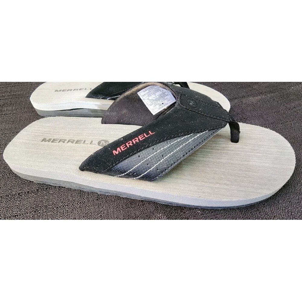 Merrell Men's Size 8 Women's 10 Black Leather Thong Sandals EUC - Picture 2 of 6